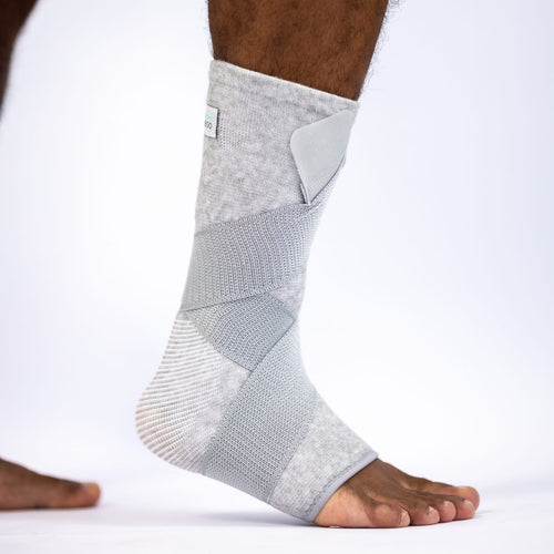 Premium Bamboo Ankle Support compression sleeve for sprain and pain relief