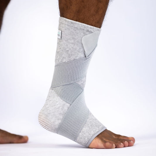Premium Bamboo Ankle Support compression sleeve for sprain and pain relief