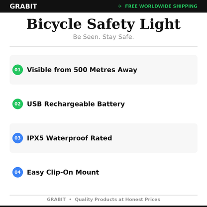 LED Bike Lights Set UK | USB Rechargeable | Front & Rear | Waterproof | 5 Modes