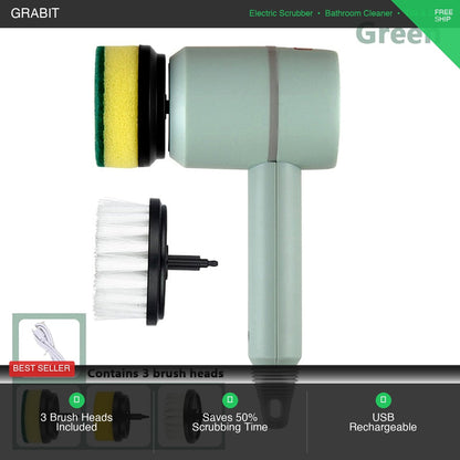 Electric Scrubbing Brush UK | USB Rechargeable | 3 Heads | Tiles Grout Bathroom Shower