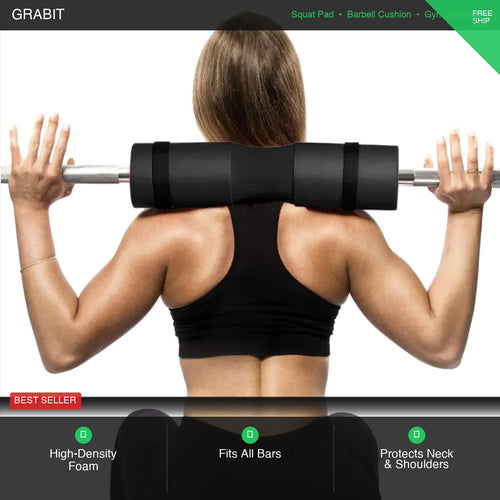 Foam Barbell Squat Pad UK | Hip Thrust Neck Shoulder Protector | Olympic & Standard Bar