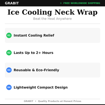 Cooling Neck Wrap UK | Reusable Ice Wrap | Instant Heat Relief | Sport Summer Outdoor