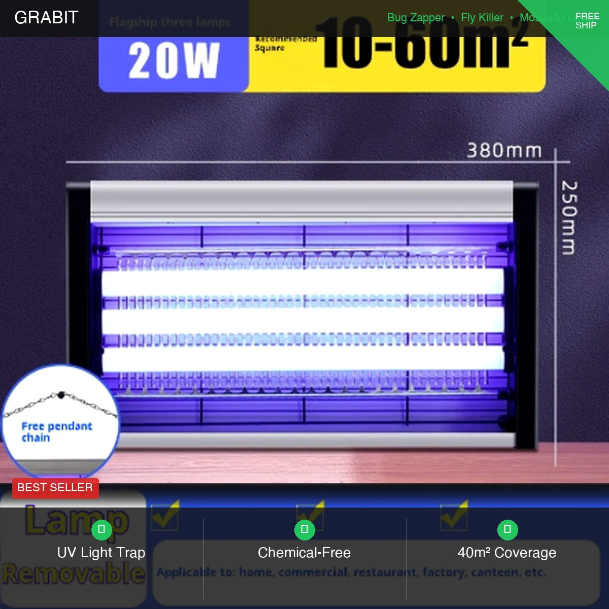 Electric Fly Killer UK | UV Mosquito Killer Lamp | Chemical Free Indoor | 20W 30W