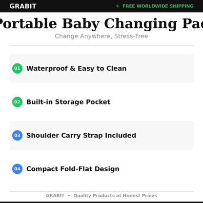 Portable Baby Changing Mat UK | Waterproof | Zip Storage Pocket | Foldable Travel