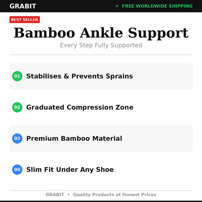 Premium bamboo ankle support sprain recovery