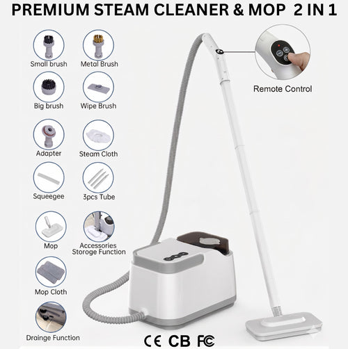 2-in-1 Steam Mop Cleaner with accessories