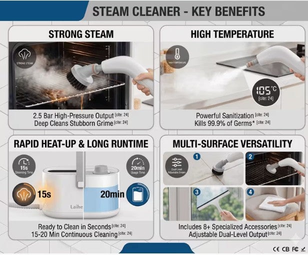 Steam cleaner flush features