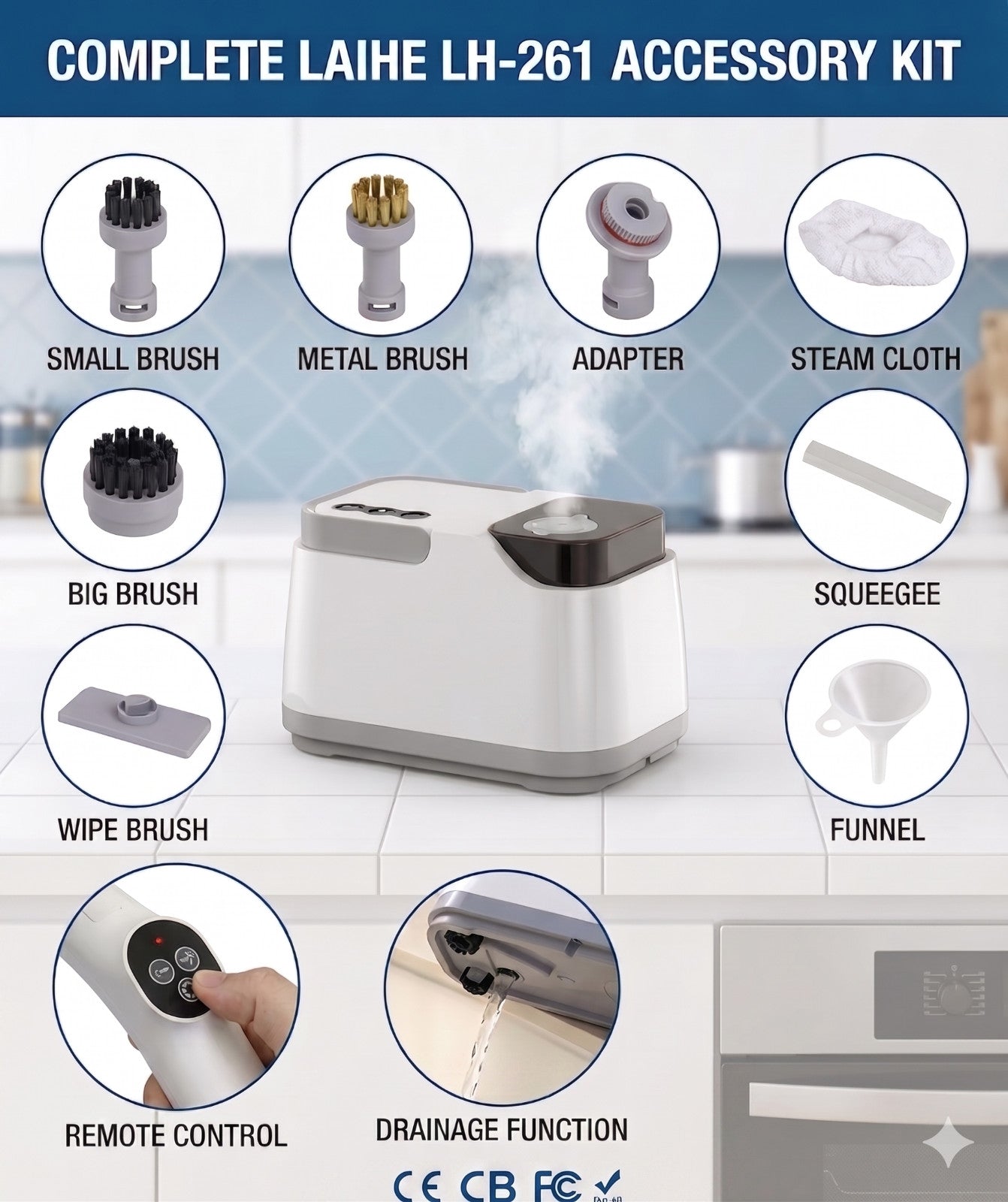 Steam cleaner accessory kit